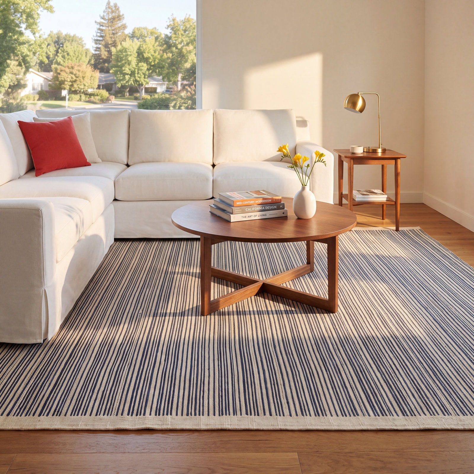 Chandlee Hand-Woven Striped Outdoor Rug, Rectangle 9'6" x 13'6"