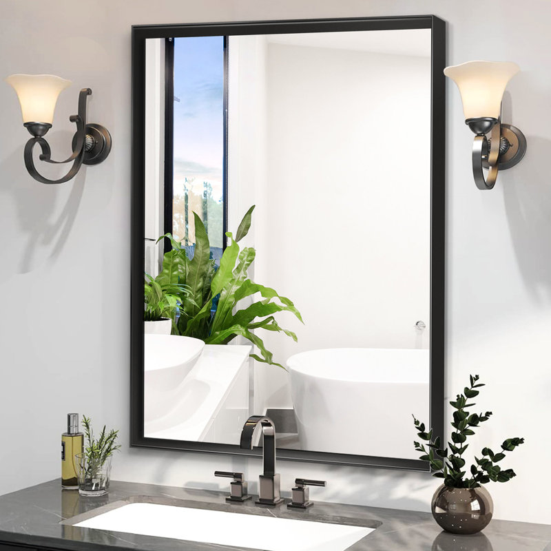 Miroir de salle de bain 40x30inch, Argent argent, 40,78 po x 30,27 po