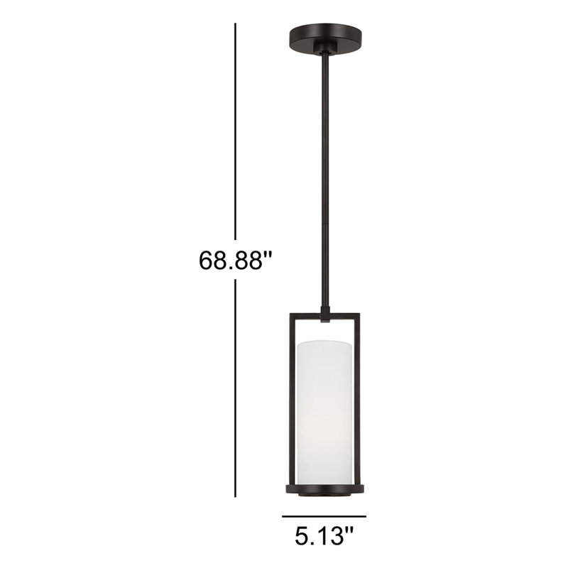 Tuomo 1 - Light Cylinder Pendant, Aged Iron, 14.75" H x 9" W x 9" D