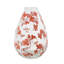 D6x9.1 "Vase rond en verre transparent avec motif de fleur rouge fantaisiste