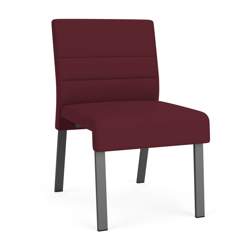 Chaise d'invité sans accoudoirs Waterfall, Gris anthracite, Tissu vin ouvert