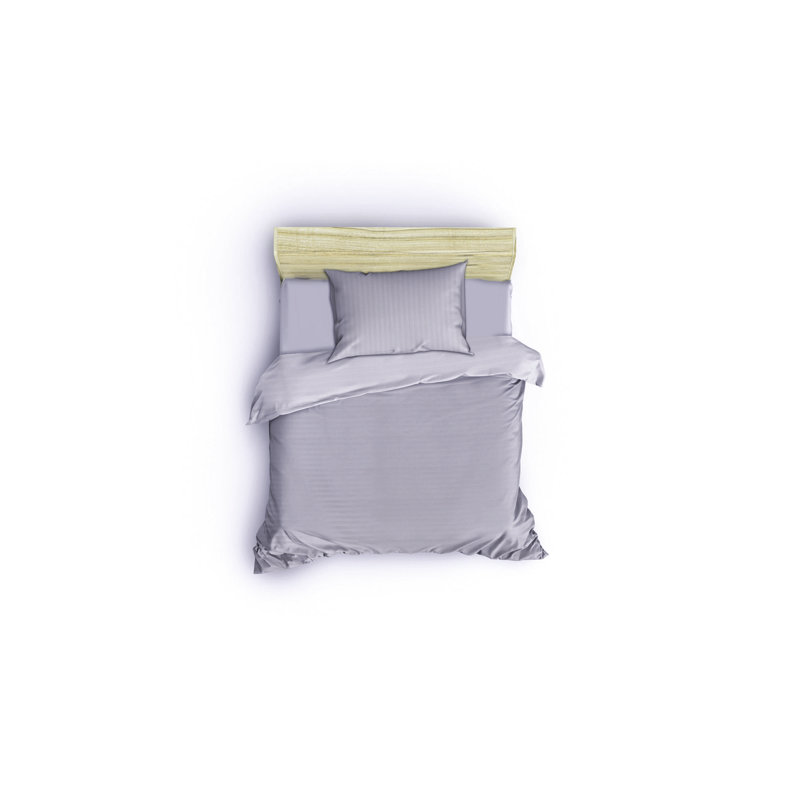 Quilt Cover Set, Gray Striped, King Duvet Cover + 2 24" x 24" Pillowcases