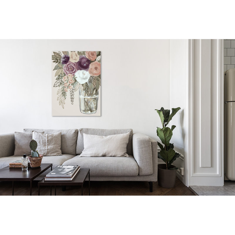 "Floral Soft 6", toile tendue par Boho Studio, H 24 po x l 18 po x P 1,5 po