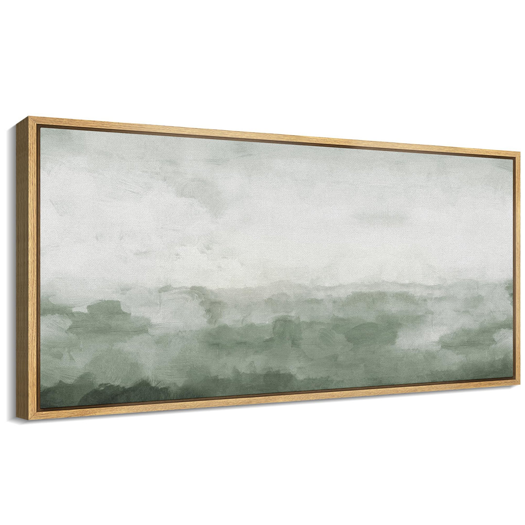 Minimal Landscape " Misty Green Horizon Modern Art Relax/Calm WarmExtra Large Wall Decor Office " IDEA4WALL 