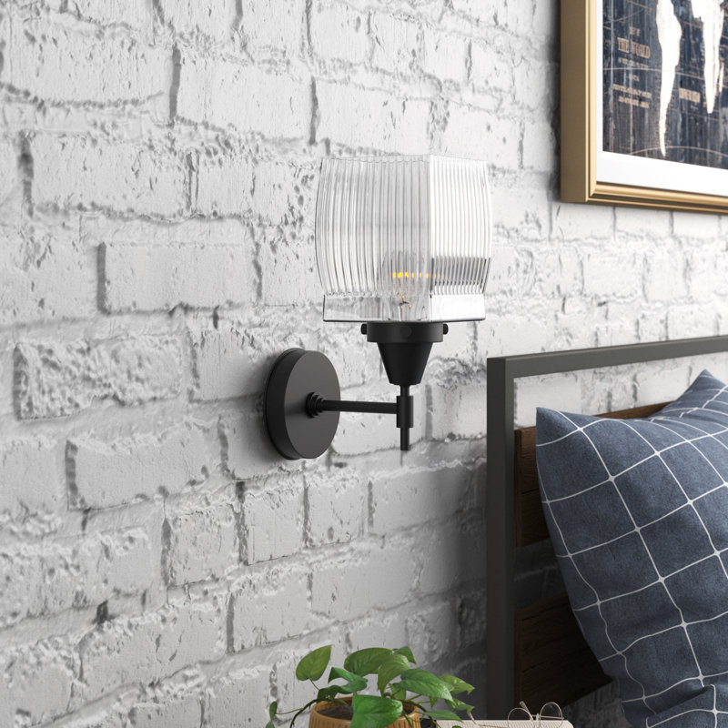 Gayle Armed Sconce, Incandescent, Matte Black