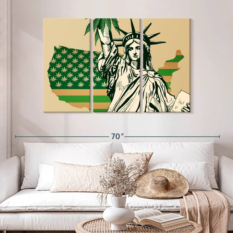 Marijuana drapeau américain, H 32 po x l 50 po