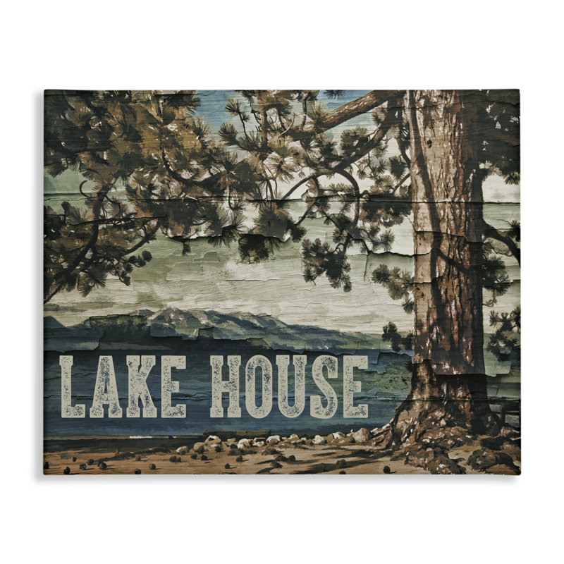 «Rustic Lake House View Canvas», conception par Sophie 6, H 16 po x l 20 po