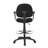 Jea Drafting Stool Chair, Adjustable Arms, Black Tweed, Round Footring-118318901