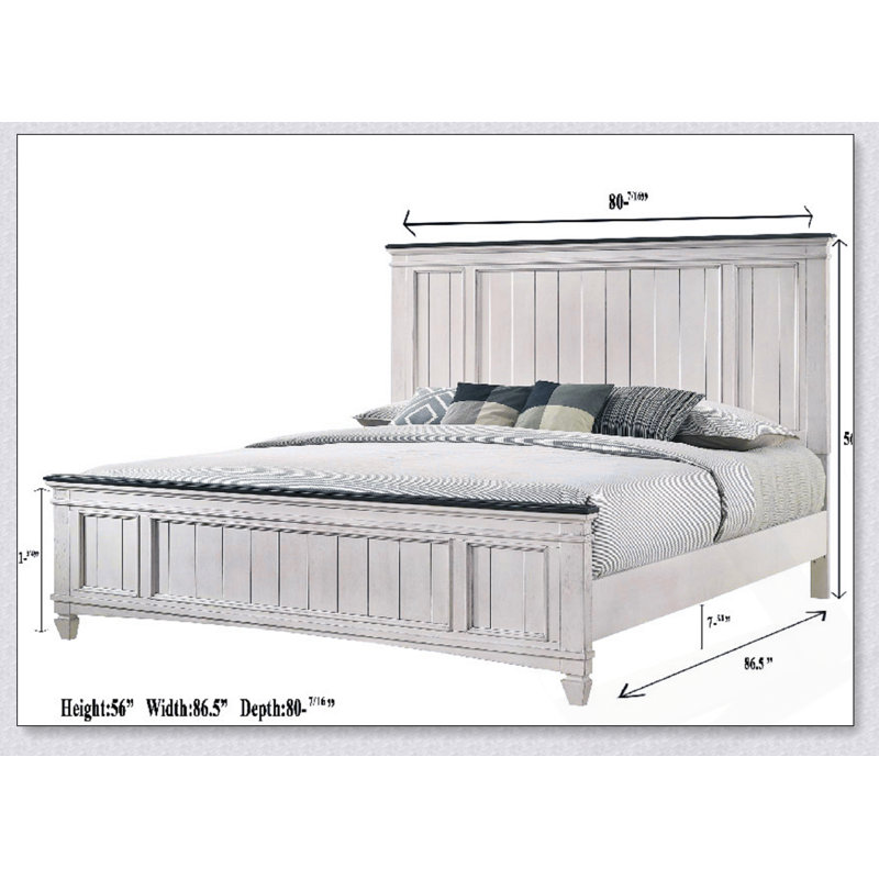 Lit à panneau très grand de style rustique avec pied de lit à encastrer, parfait pour les chambres confortables et élégantes