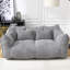 Fauteuil en chenille grise avec poignée, facile à déplacer d'une pièce à l'autre. Grand fauteuil moelleux, il apporte du confort à votre salon, chambre ou chambre d'enfant.