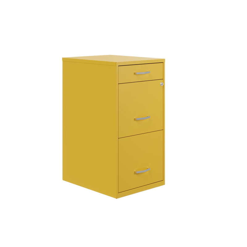 Maegan 3 Drawer Letter Width Vertical Home and Small Office Premiere File Cabinet with Pencil Drawer, Goldfinch