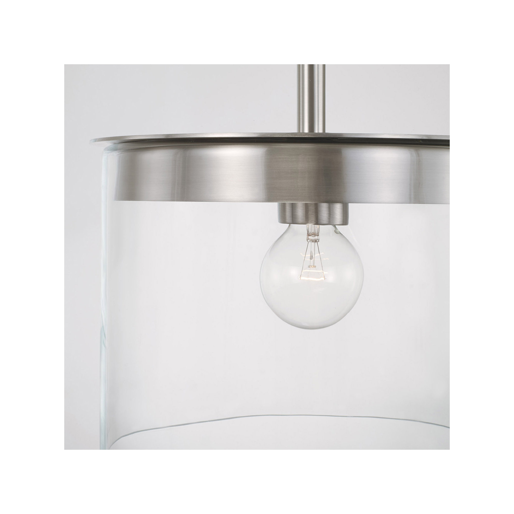 Elstone Single Light Glass Dimmable Pendant, Brushed Nickel