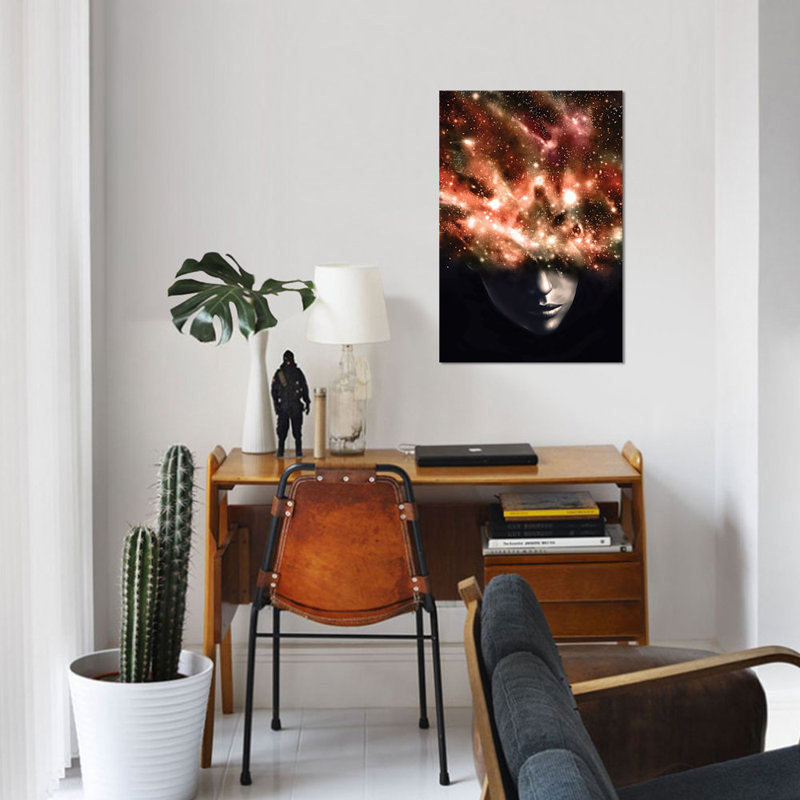 « everything i see i », impression sur toile, H 26 po x l 18 po x P 1,5 po, Toile avec cadre noir, Pas de tapis