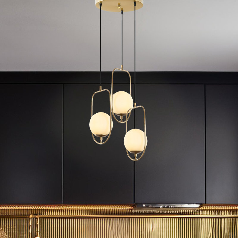 Luminaire suspendu en métal à hauteur réglable 3 lumières