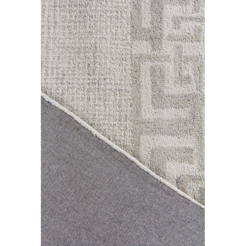 Caprice Oriental Handmade Wool Aqua Area Rug, Rectangle 10' x 14', Silver/Ivory