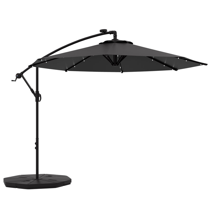 Parasol en porte-à-faux de 114,2 po avec manivelle Gira, contrepoids inclus