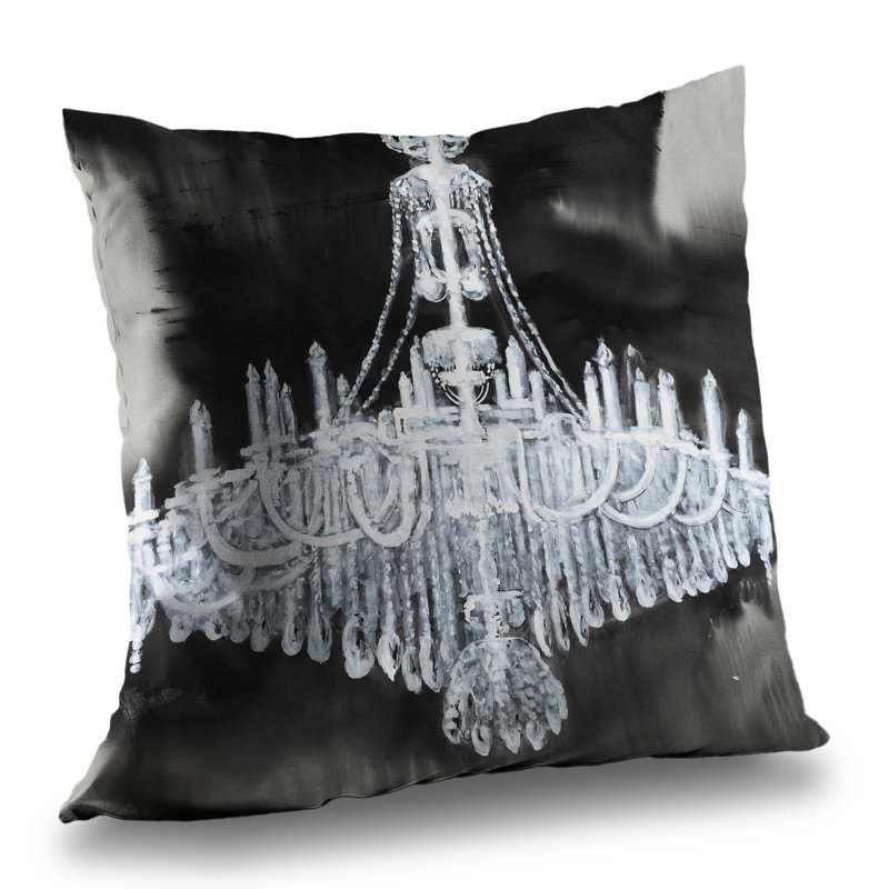 Glam Chandelier - Monochrome – Throw Pillow Cover Only, Double-Sided Print, Insert Not Included