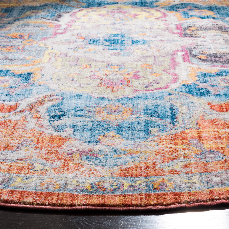 Tapis orange Jehanne, Rond 5 pi 1 po