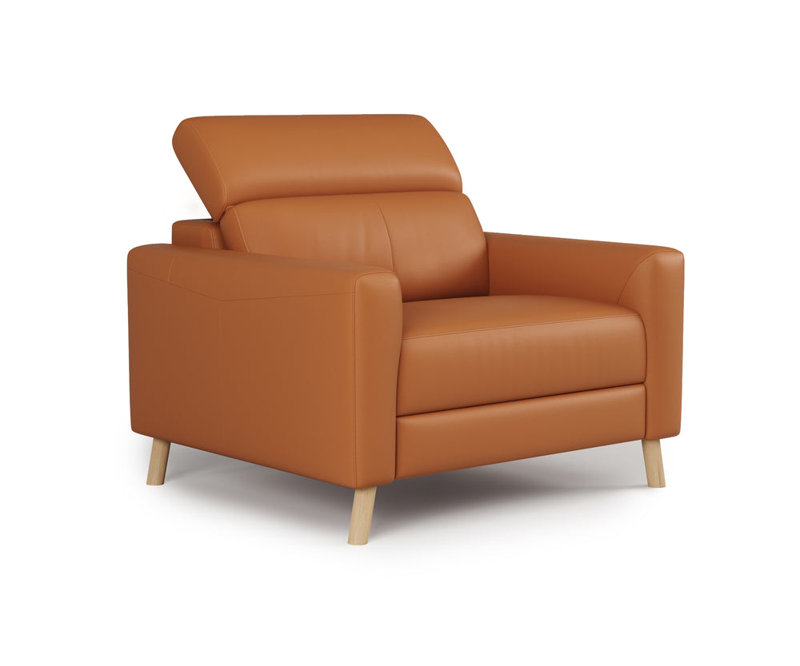 Fauteuil d'appoint en cuir Tawanne, Cognac