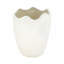 12" Abstract Textured Terracotta Vase, Ivory-1640247994