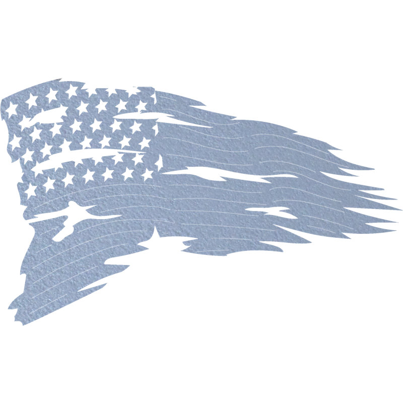 Tattered Flag Wall Décor, Silver, 12.3" H x 20" W x 0.06" D