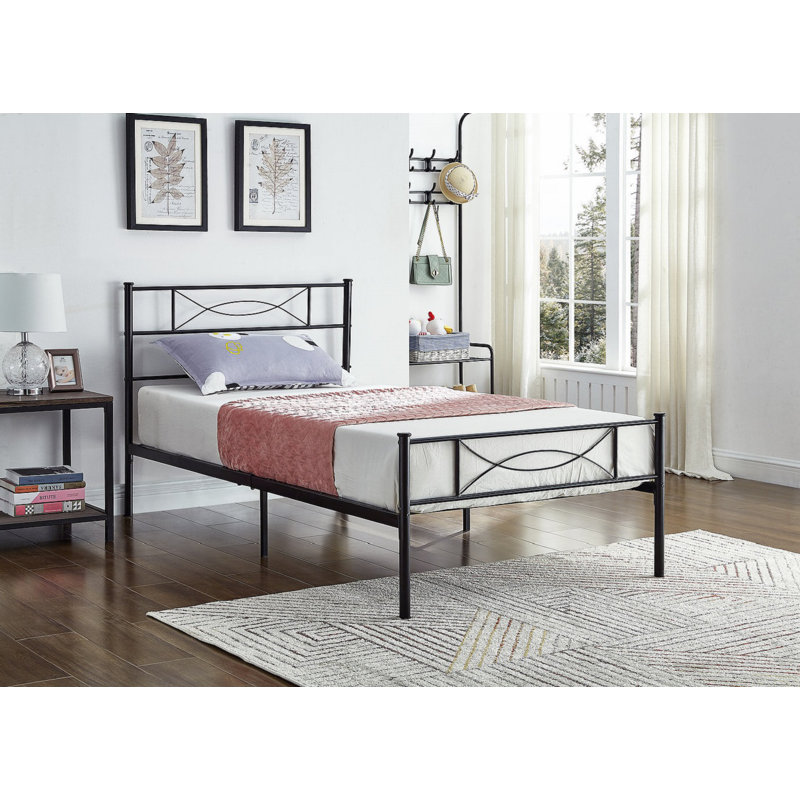 Lit plateforme Geisz, Noir, Double
