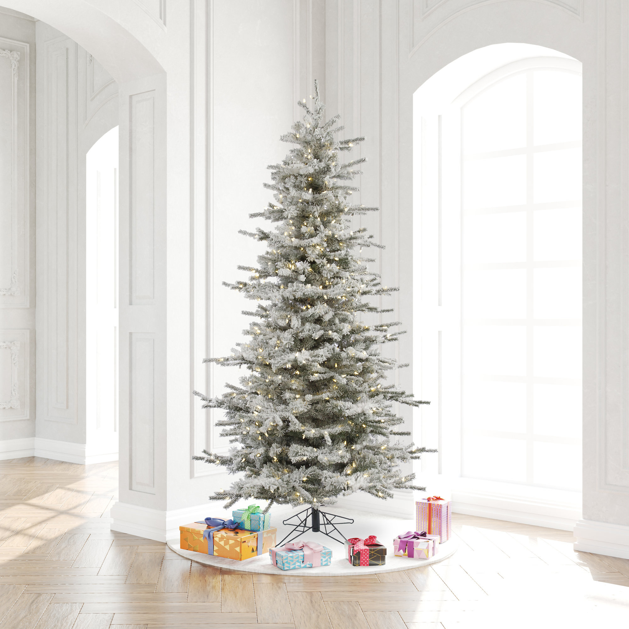 7.5' Lighted Artificial Fir Christmas Tree