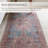 Machine Washable Power Loom Performance Dark Red/Blue Rug-68309661