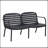 Luna Outdoor Patio PP Loveseat, Black Frame With Beige Cushion-922089744-922089747