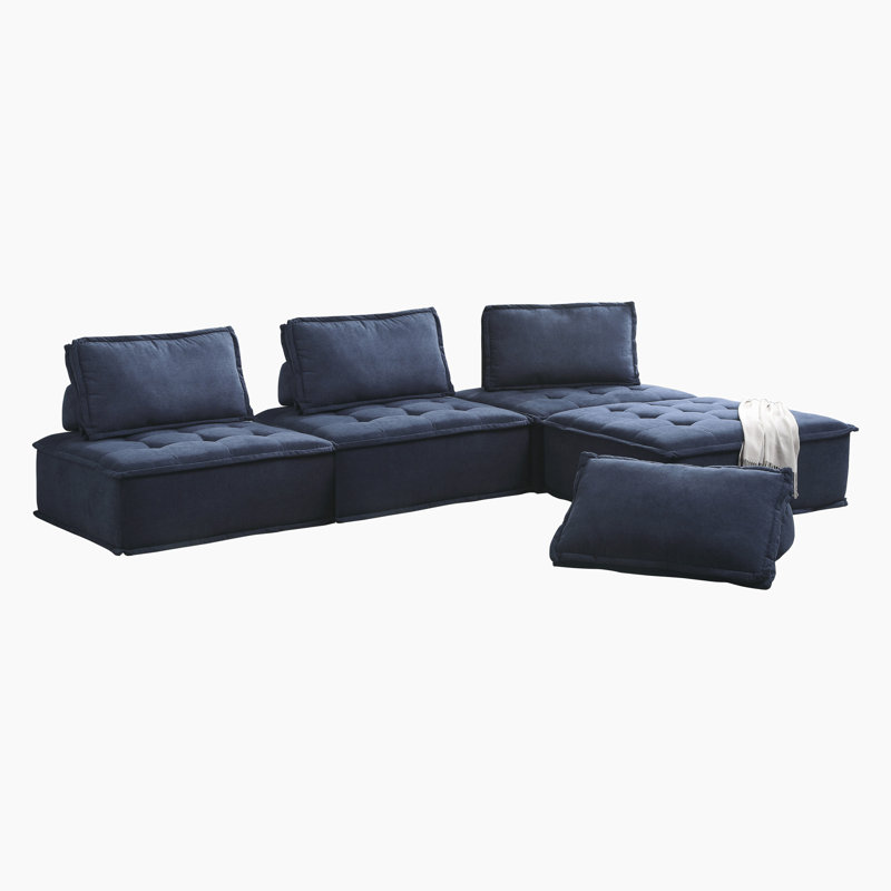 Canapé modulaire texturé 4 pièces 84 po Aleron