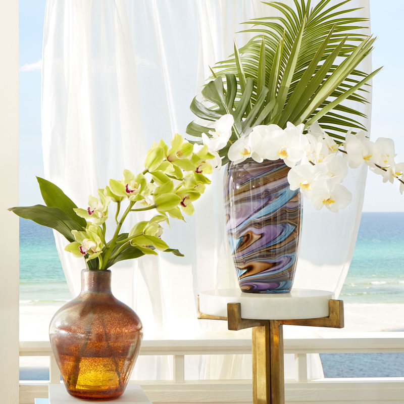 Borealis Glass Table Vase, 10.5" H x 7.5" W x 7.5" D