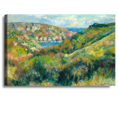 Collines autour de la baie de Moulin Huet, Guernesey par Pierre-Auguste Renoir, reproduction d'art sur toile, estampe numérique sur toile pour la décoration intérieure