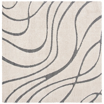 Ashal Abstract Cream/Gray Area Rug