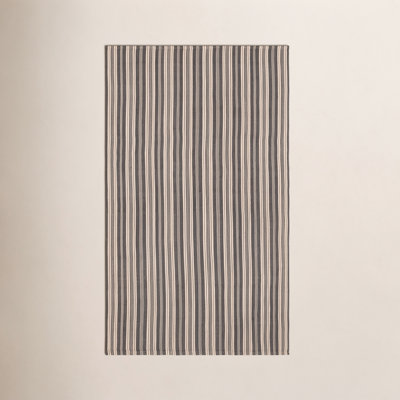 Rish Grey Ivory Hand-Woven Striped Outdoor Rug