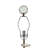 D14x29.5" Smoke Agate-Slice Table Lamp w/ Marble Base