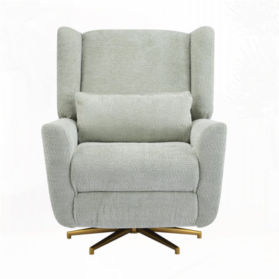 Power Recliner Chair Swivel,Upholstered 360° Swivel Recliner With 5 Star Base