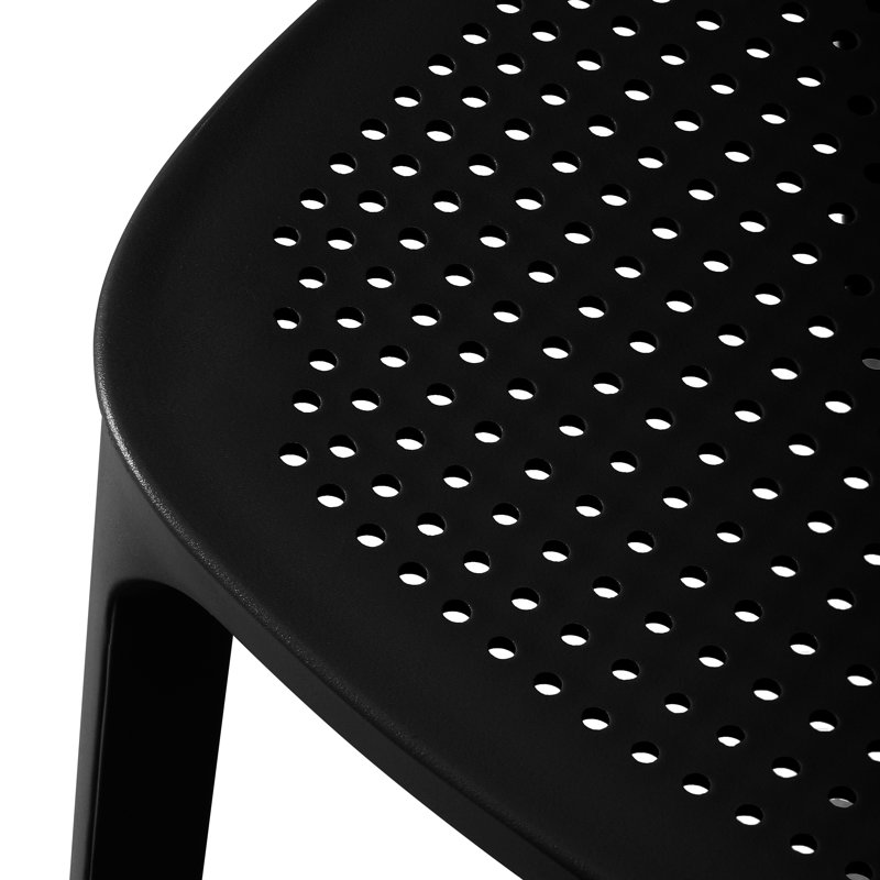 Outdoor Stacking Dining Side Chair, Black