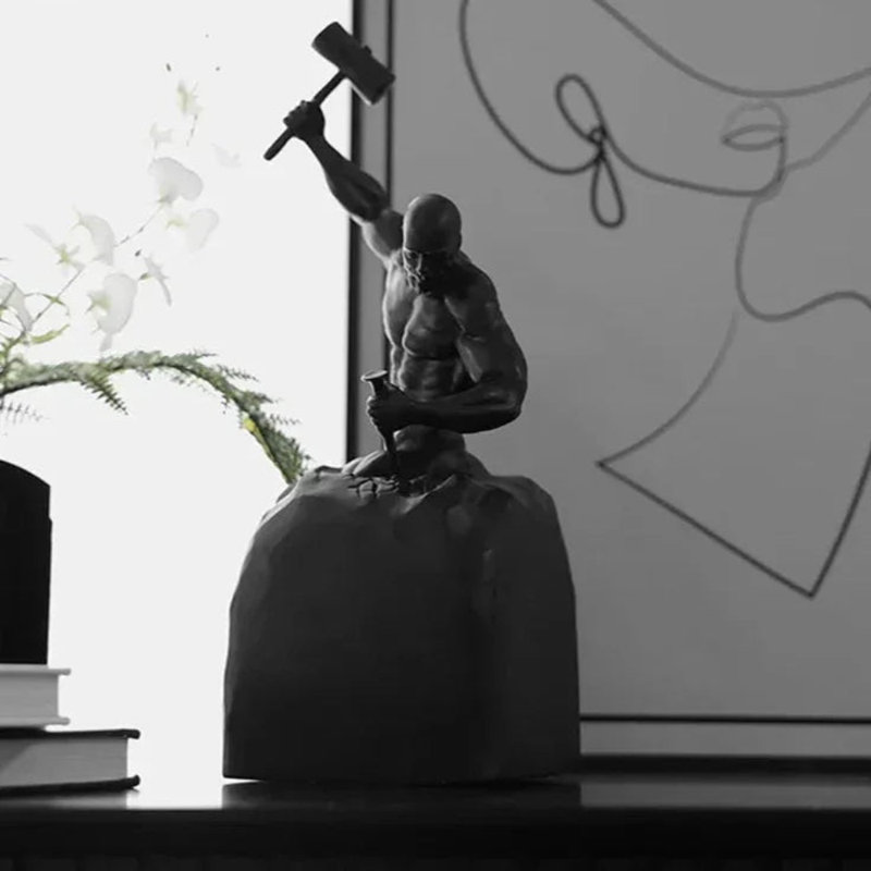 Self Sculpting Self Made Character Statue, Black