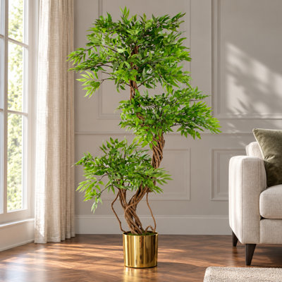 Faux Ficus and Foliage Tree Plant