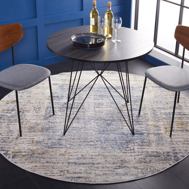Tapis beige / bleu clair Palma 344, Rond 6 pi 7 po