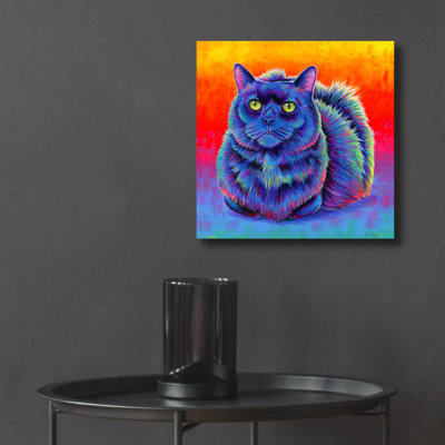 «Fiery Rainbow Black Cat» par Rebecca Wang Art