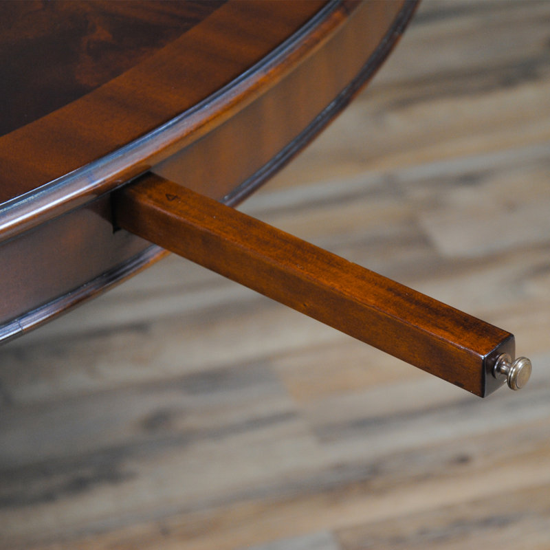 Extendable Mahogany Round Solid Wood Dining Table