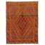 Tapis orange brûlé en laine noué à la main de conception unique 4 pi 11 po x 6 pi 7 po Jhanee