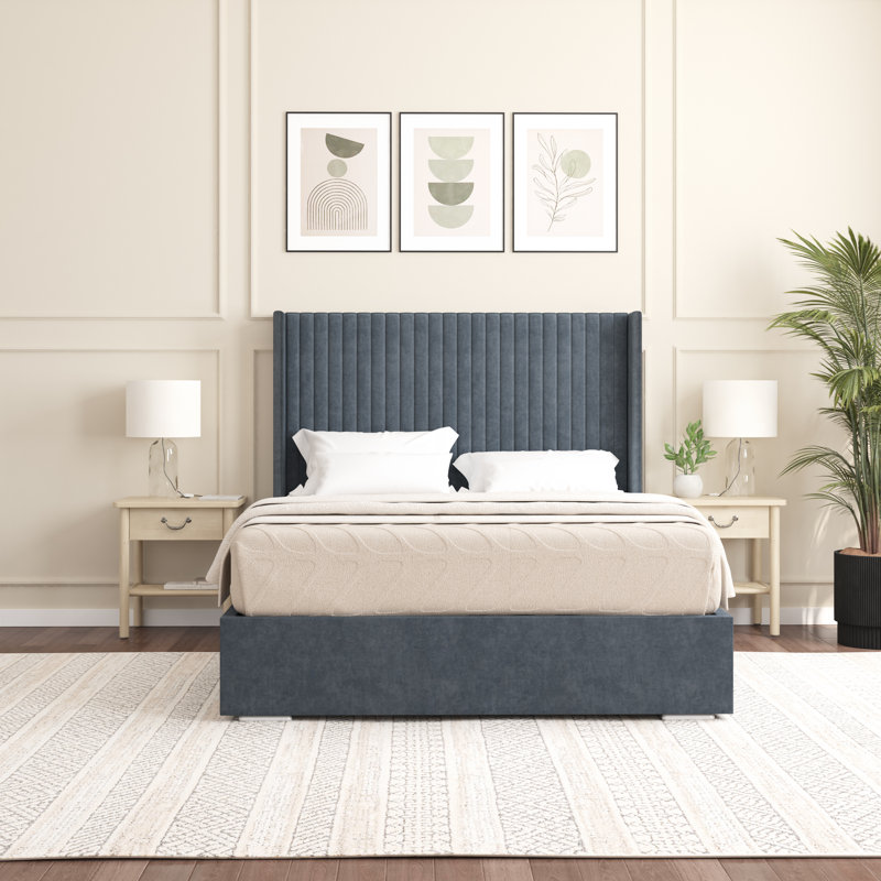 Shelton Upholstered Bed Frame, Super King (6'), Charcoal