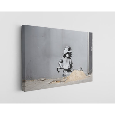 Banksy Crowbar Girl Street Art Canvas Print