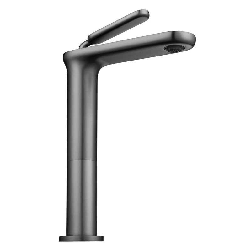 Robinet pour salle de bain à poignée simple Aquaterior, Gris pistolet