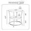 Table de bout ronde avec 2 tablettes de rangement, table d'appoint peu encombrante pour le salon, la chambre à coucher, la table de chevet avec structure en acier et pieds réglables, grège