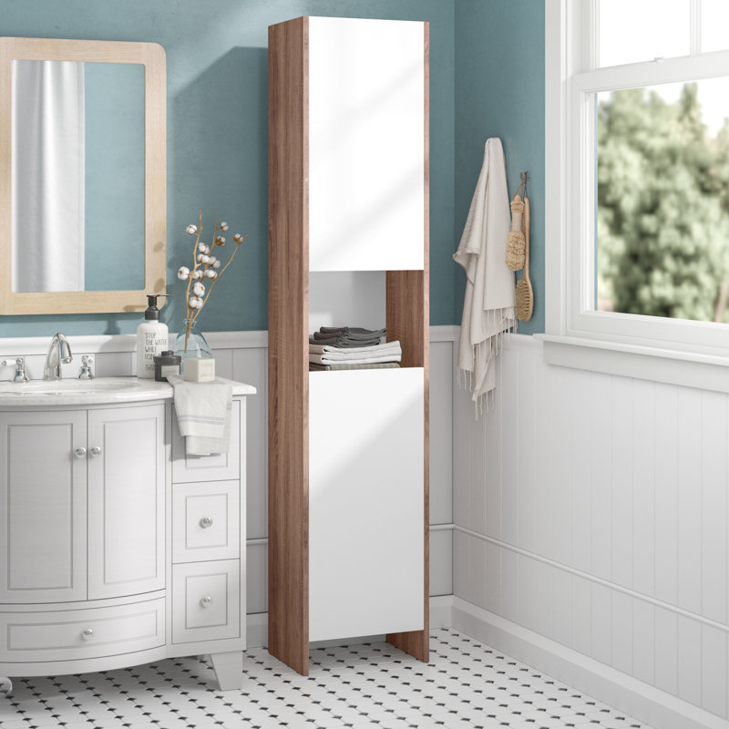 Biarritz Linen Cabinet, White/Natural Oak