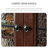 59.05"Retro Water-Ripple Glass Wine Cabinet with Arch Design & Walnut Wood Finish