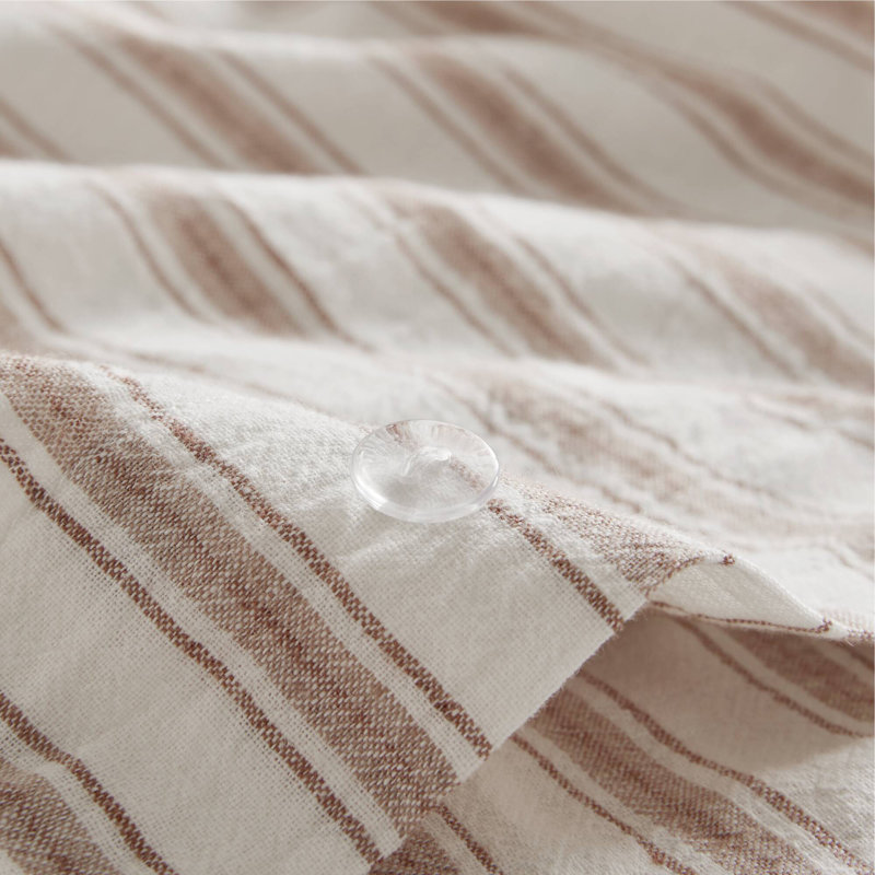 All-season Linen Bedding Sets, Premium King Size Comfort, Striped Design